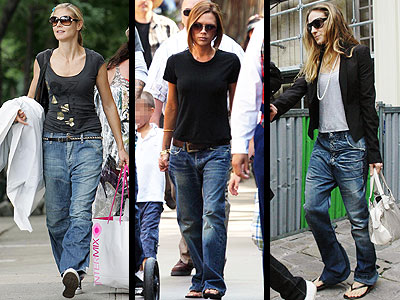 Хайди Клум (Heidi Klum), Виктория Бэкхэм (Victoria Beckham) и Сара Джессика Паркер (Sarah Jessica Parker) носят мешковатые джинсы